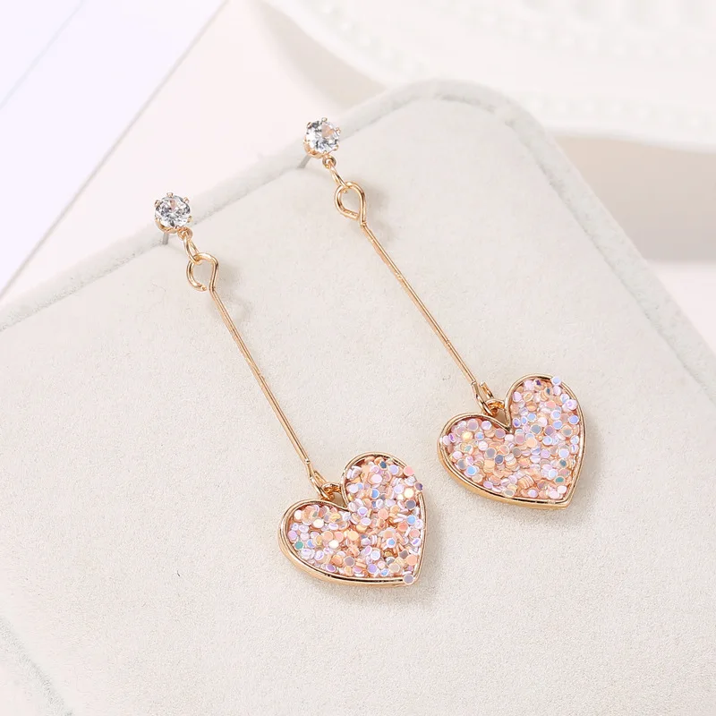 Acrylic Earrings New Korean Acrylic Pink Geometric Earrings for Women Cute Romantic Round Flower Heart Candy Color Fashion Jewelry Brincos