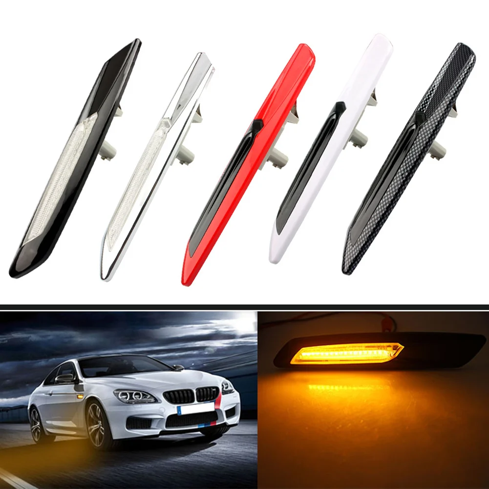 2Pcs/Set LED Colourful Fender Side Marker Lights Turn Signal Lamp For BMW 5 Series E39 E60 E61 F10 F12