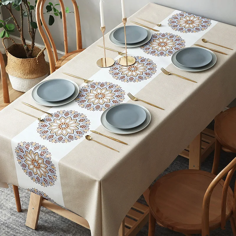 

Nordic Tablecloth Waterproof Oil-proof Anti-ironing Non-washing PVC Tablecloth Desk Ins Student Tea Table Mat Fabric Cover
