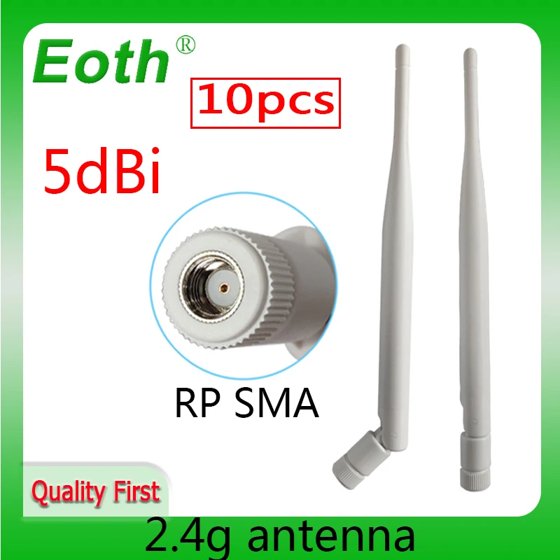 EOTH 10pcs 2.4g antenna 5dbi sma female wlan wifi 2.4ghz antene pbx iot module router tp link signal receiver antena high gain | Мобильные
