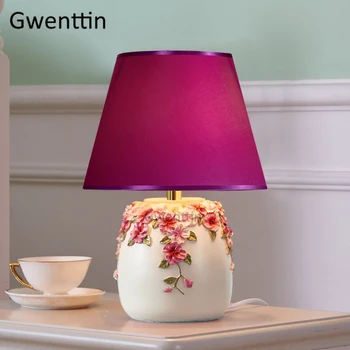 

Modern Romantic Flower Table Lamps for Bedroom Bedside Wedding Desk Lamp Standing Light Fixtures Modern Stand Lights Home Deco