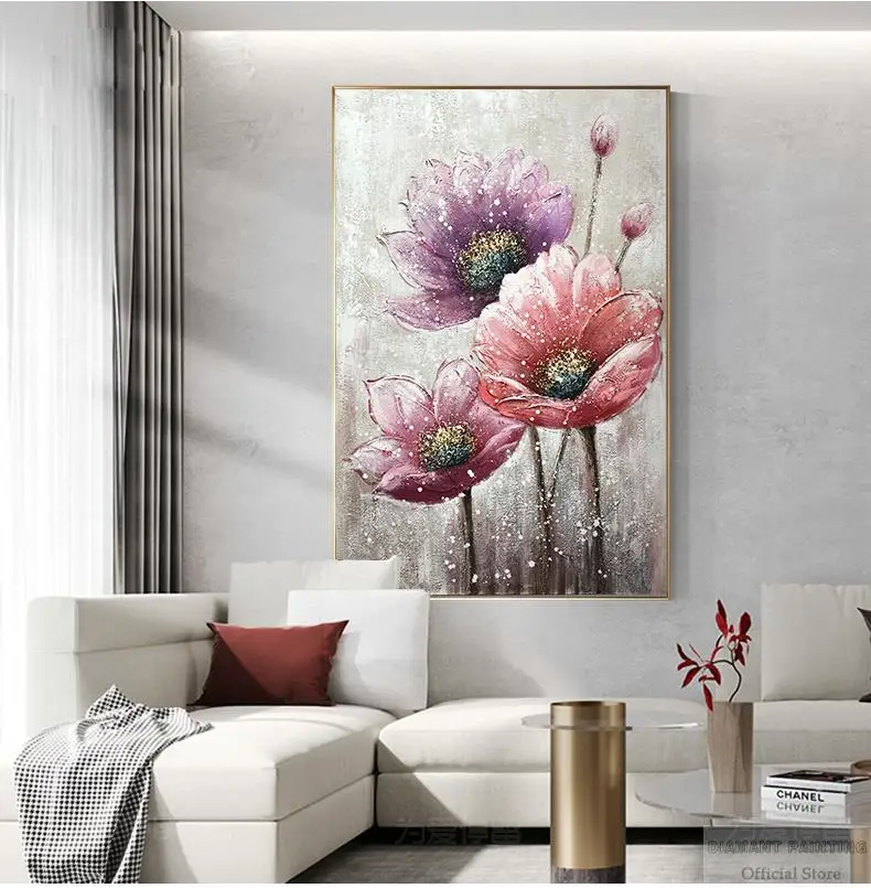 5D Full Square DIY Diamond Painting Cross Stitch Flowers Mosaic Handmade Diamond Embroidery Lotus Home Decor Gift Art Decoration diamond painting diamond painting accessories