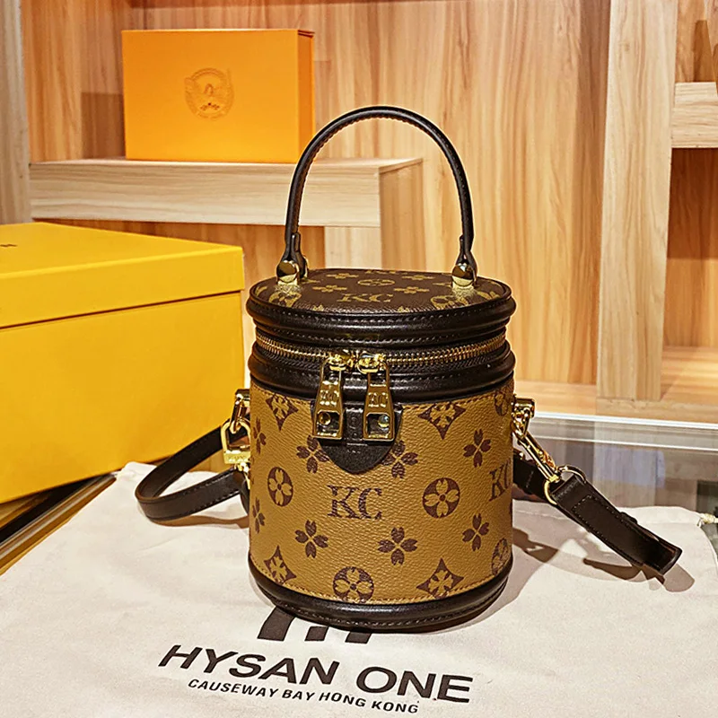 MK High Quality Luxury Brand Woman Designer Leather Round Bucket Crossbody Chain handbag Shoulder bag Casual | Багаж и сумки