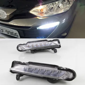 

Yellow Turn Signal Function 12V Car DRL Lamp LED Daytime Running Light Daylight Lamp For Toyota Yaris 2017 2018