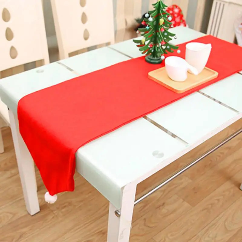 

176X34CM Christmas Non-woven Table Flag Table Runner Table Cloth Xmas Party Dinner Table Decor Home Hotel Decoration Z