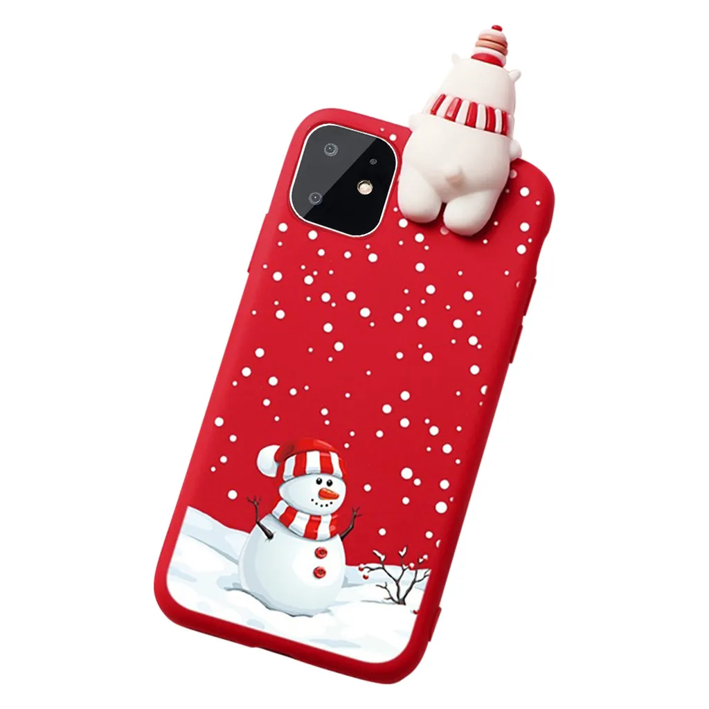 Рождественский чехол для iPhone 11 Pro Max чехол для XR X/XS MAX 3D принт мультфильм чехол с изображением животного год протектор защитный корпус 19Ot
