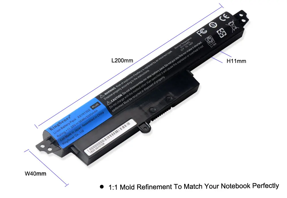 Kingsener-bateria A31n1302 para Asus Bateria para Asus Vivobook X200ca X200ma X200m X200la F200ca X200ca R200ca 11.6 Almh2 A31lm9h Baterias p/ laptop - Imagem 3