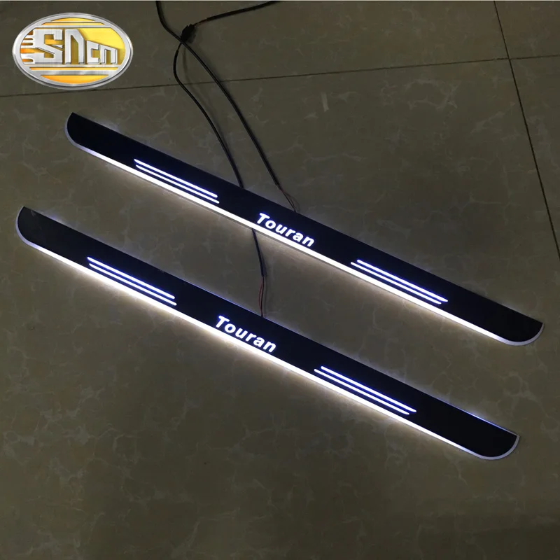 4Pcs For Volkswagen Touran 2010-2019 Trim Pedal Car Exterior Parts LED Door Sill Scuff Plate Pathway Dynamic Streamer light
