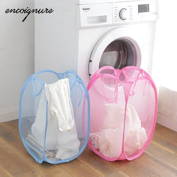 

Laundry Basket 2pc Folded Fine Mesh Color Net Hamper Storage Basket Large Home Storage Basket корзина для белья cesto ropa sucia