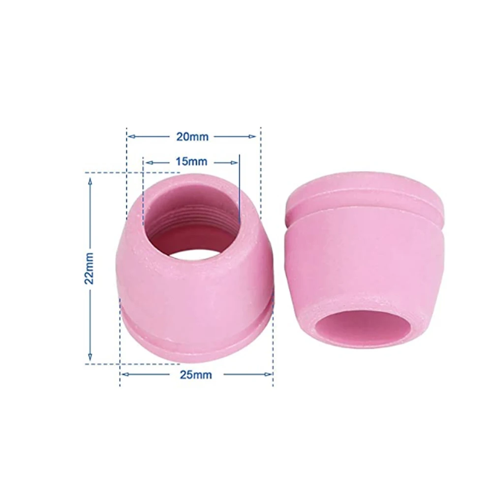 10Pcs SG-55 AG-60 Plasma Cutter Torch Cup Nozzles Consumables Alumina SG55 AG60 Pink Ceramic Nozzle Shield Cups Plasma Cutting