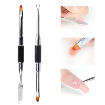 

KROFAUE Dual End Acrylic Gel Nail Brush Drawing Painting Pens And Triangle Stick Rod Gel Polish Remover Rod Hook Manicure Tool