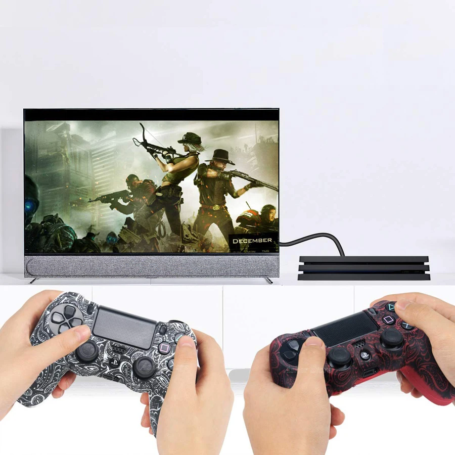 PS4 контроллер силиконовый чехол водонепроницаемый печать цветы защита для кожи Игровая приставка Сони 4 PS 4 Dualshock 4 геймпад