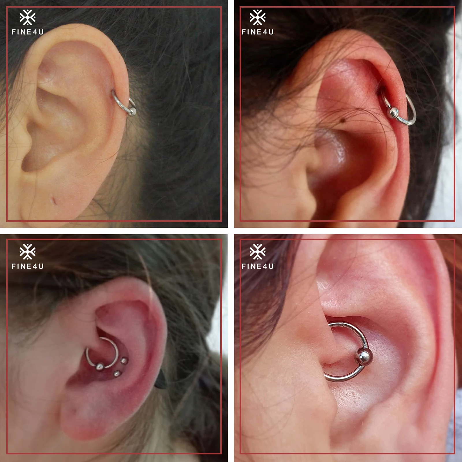 100pcs/lot Body Piercing Nose Septum Hoop Jewelry Ear Horseshoe Ring  Wholesale