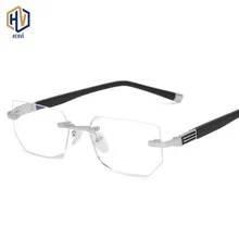 Очки для чтения из смолы с защитой от синего света, мужские и женские очки для чтения без рамки, унисекс, металлические очки