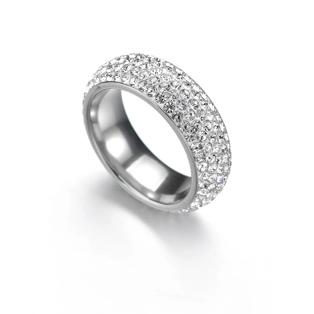 Wedding Rings For Women Black Crystal Engagement Design White Elegant Rings