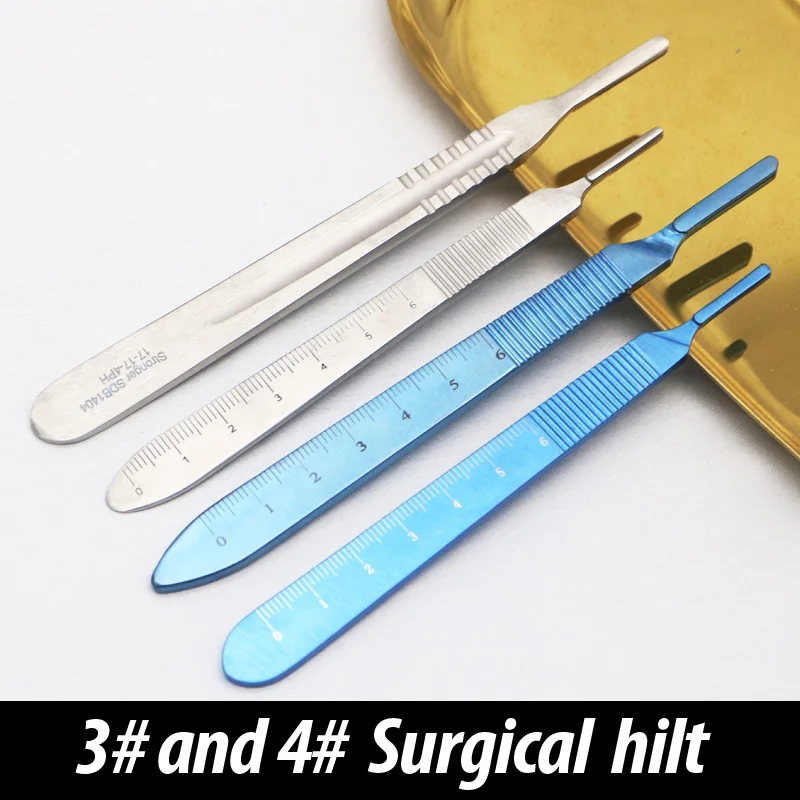 

Cosmetic plastic tools fine 3 no. 4 knife handle double eyelid surgery knife holder stainless steel titanium alloy scale handle