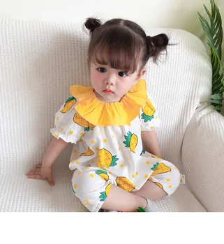 

Newborns Baby Summer Wear Pure Cotton Super Cute Thin out Clothes Infant Summer Cute Onesie Crawling Clothes