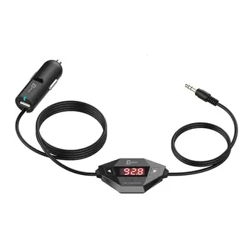 

Wireless FM Transmitter Radio Car Kit with Audio Plug & Car Charger black For iPhone 6s/6/SE/5s/5/4S/4, iPad, Samsung Galaxy
