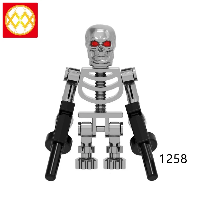 Терминатор T800 хром киборг убийца Супер Герои экшн модель PG1257 строительные блоки рождественские подарки Детские игрушки