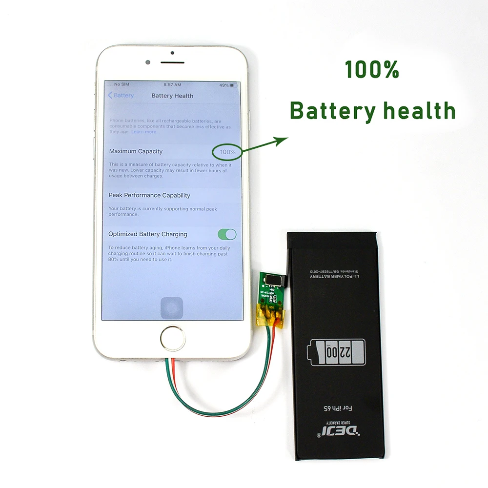 DEJI Original Lithium Battery For iPhone 5se/6/6s/6p/6sp Free Tools Real High Capacity Batteries Replacement 0 Cycle Batteries