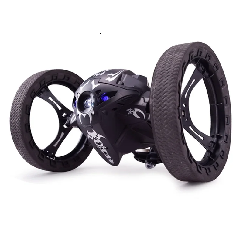 Пульт дистанционного управления Rc Jump Car Детский Электрический беспроводной трюк дистанционный мини автомобиль прыжок автомобиль с гибким колесом вращающийся светодиодный свет - Цвет: Черный