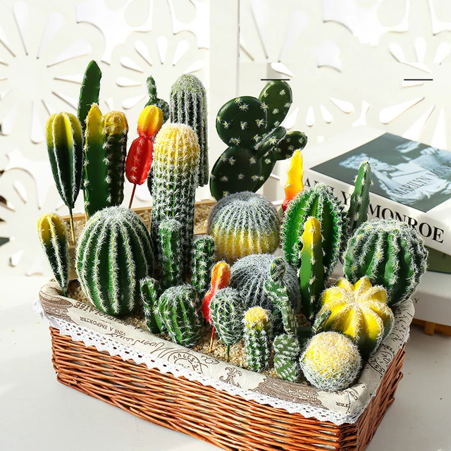 Planta verde simulada de Cactus, decoración creativa DIY para el hogar,  planta suculenta, Paisaje en maceta - AliExpress