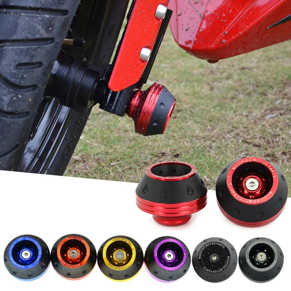 Blue CNC Front Fork Frame Sliders Wheel Crash Protector Aluminum Fork Wheel Frame Sliders Crash Pads Motorbike Falling Protection Scooter Moped