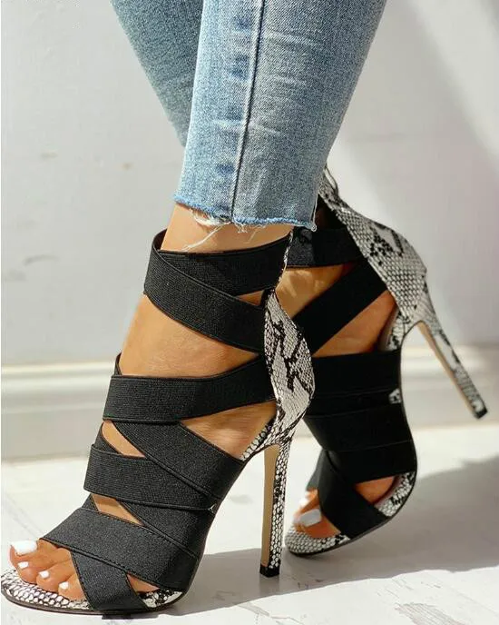 Sandalias Mujer Женские туфли лодочки Модные разноцветные босоножки на высоком каблуке