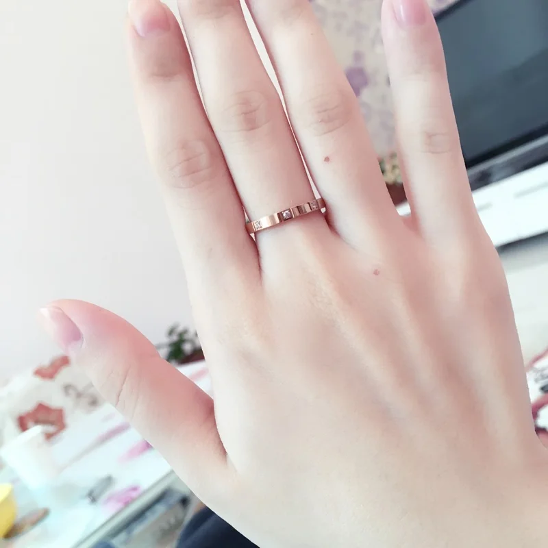 Stainless Steel Zircon Wedding Ring