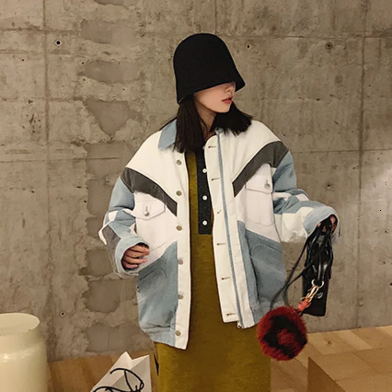 

Fashion Tide Fashion Warm Jacket Autumn New Lapel single-breasted Hit Color Korean Version Of two-sided Wear Tooling Coat PB957