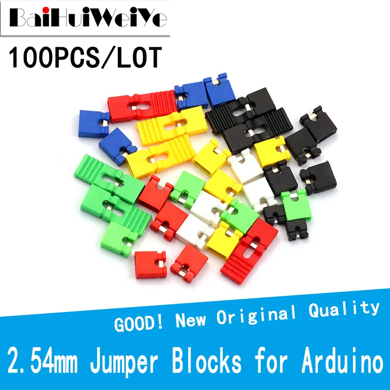 100pcs Pin Header Jumper Blocks Connector 2.54 Mm For 3 1/2 Hard Disk