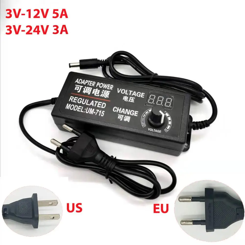 Адаптер питания Регулируемый AC к DC 3V-12V 3V-24VLighting аксессуары дисплей экран