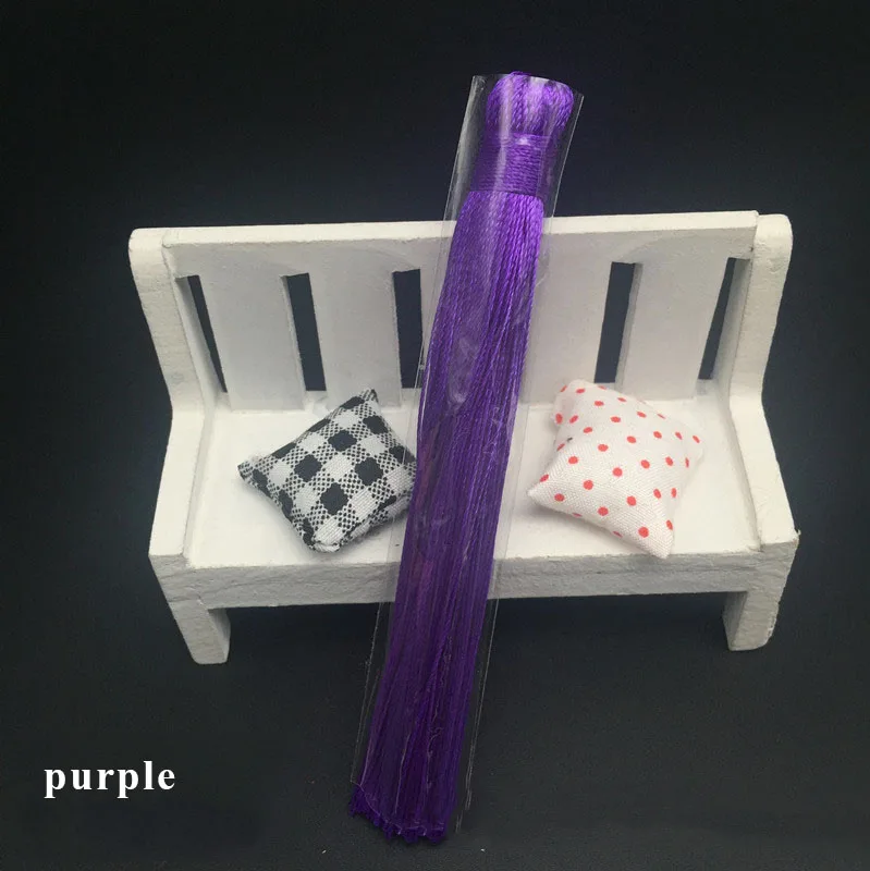 purple 10 шт. 12 см перфорированная DIY кисточка полиэстер шелковые кисти Бахрома отделка Швейные аксессуары шторы Свадебный декор ювелирный аксессуар - Цвет: purple