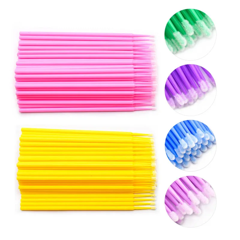 

Colorful Disposable MicroBrush Eyelashes Extension Individual Lash Removing Swab Micro Brush For Eyelash Extension Tools MZS1015