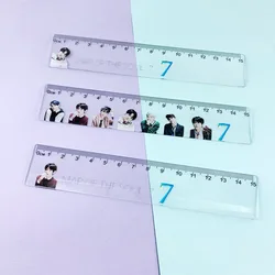KPOP Bangtan Boys MAP OF THE SOUL 7, règle carrée Simple transparente, papeterie d'apprentissage, dessin, fournitures scolaires 