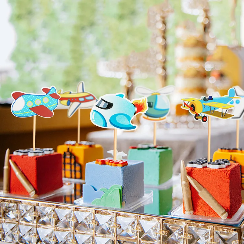 Elicottero Compleanno Party Decorazione – Forniture a tema aereo con striscioni, spirali, cupcake Toppers e palloncini per feste di aviatore