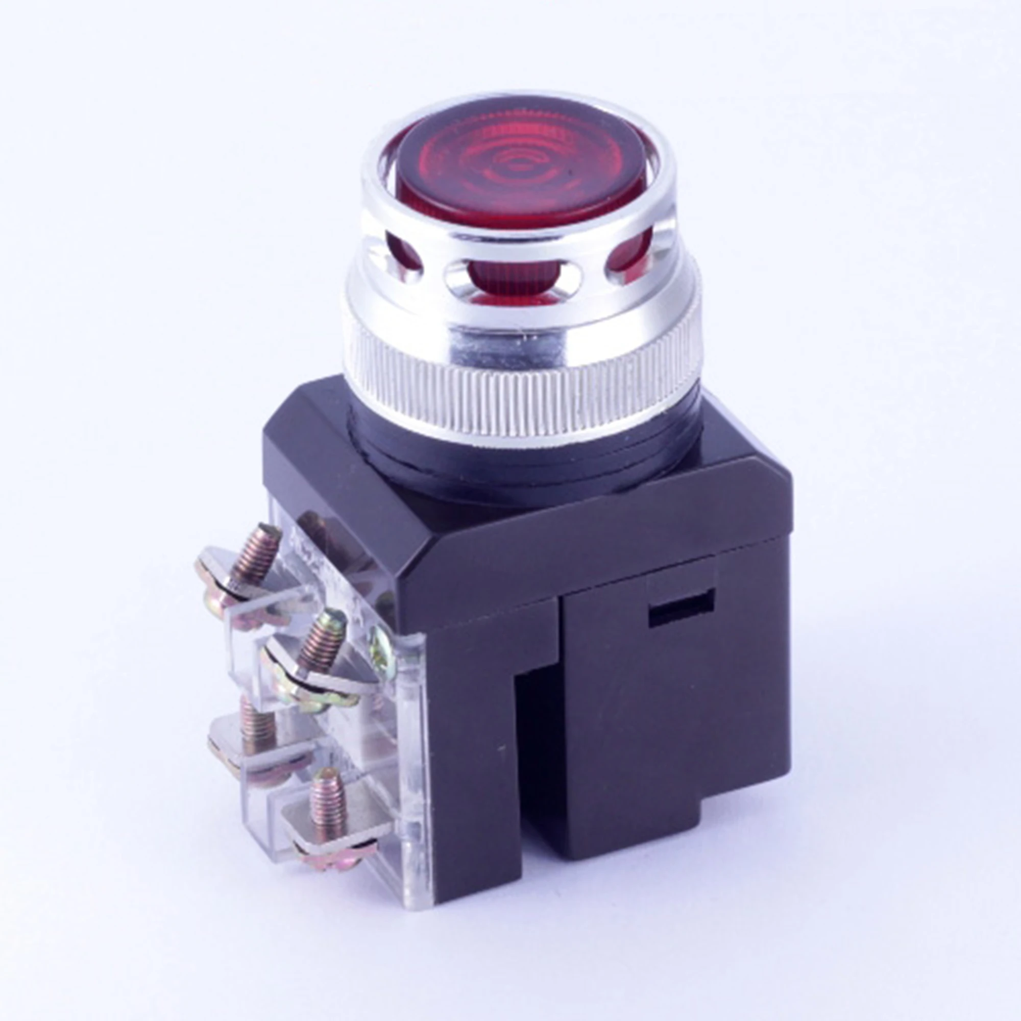 ELEWIND 30mm Screw terminal RED Cap color 1NO1NC Push on momentary button switch WITH LIGHT ( PB228-11D/R/12V ) | Обустройство дома
