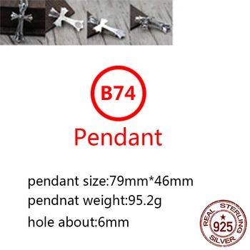 شراءB74 S925 فضة قلادة ريترو شخصية الاستبداد مزدوجة الصليب زهرة شكل قلادة البرية الشرير الهيب هوب نمط هدية