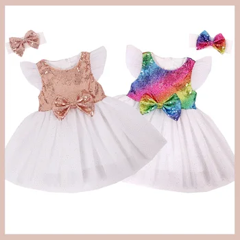 

Childrenswear Short-sleeve Dress Summer Gauze Princess Dress Sequin fei xiu New Style Birthday Western Style Flower Boys/Flower