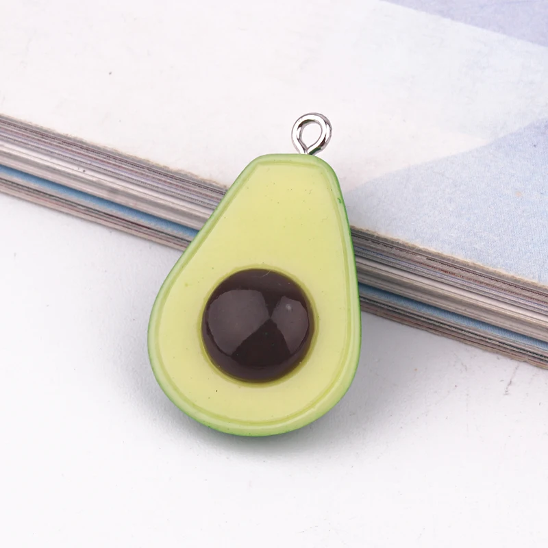 Avocado 5 шт. лимон авокадо киви украшения из смолы фрукты DIY Результаты милые ювелирные изделия изготовление висячие серьги ожерелье брелок подвеска ручной работы подвески для рукоделия браслет с проекцией телефона - Окраска металла: Avocado
