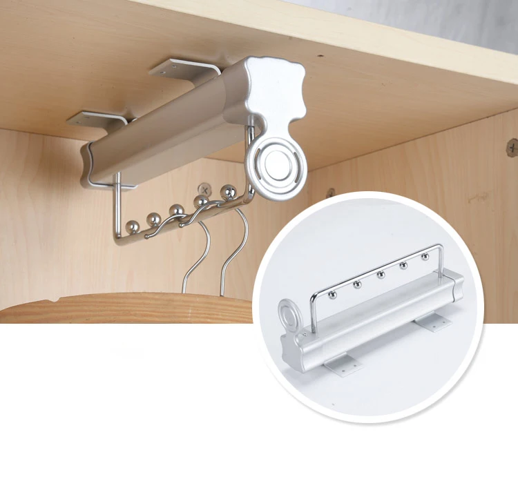 Wardrobe hanger Clothes hanging pole device Telescopic orbit Multi function push-pull clothes drying rod Cross bar Household |