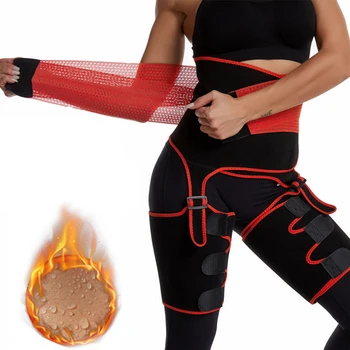 

3 In 1 Women Home Gym Fitness Trainer Waist Thigh Trimmer Fat Burning Support Belt Butt Lifter Adjustable Yoga Body Shaper