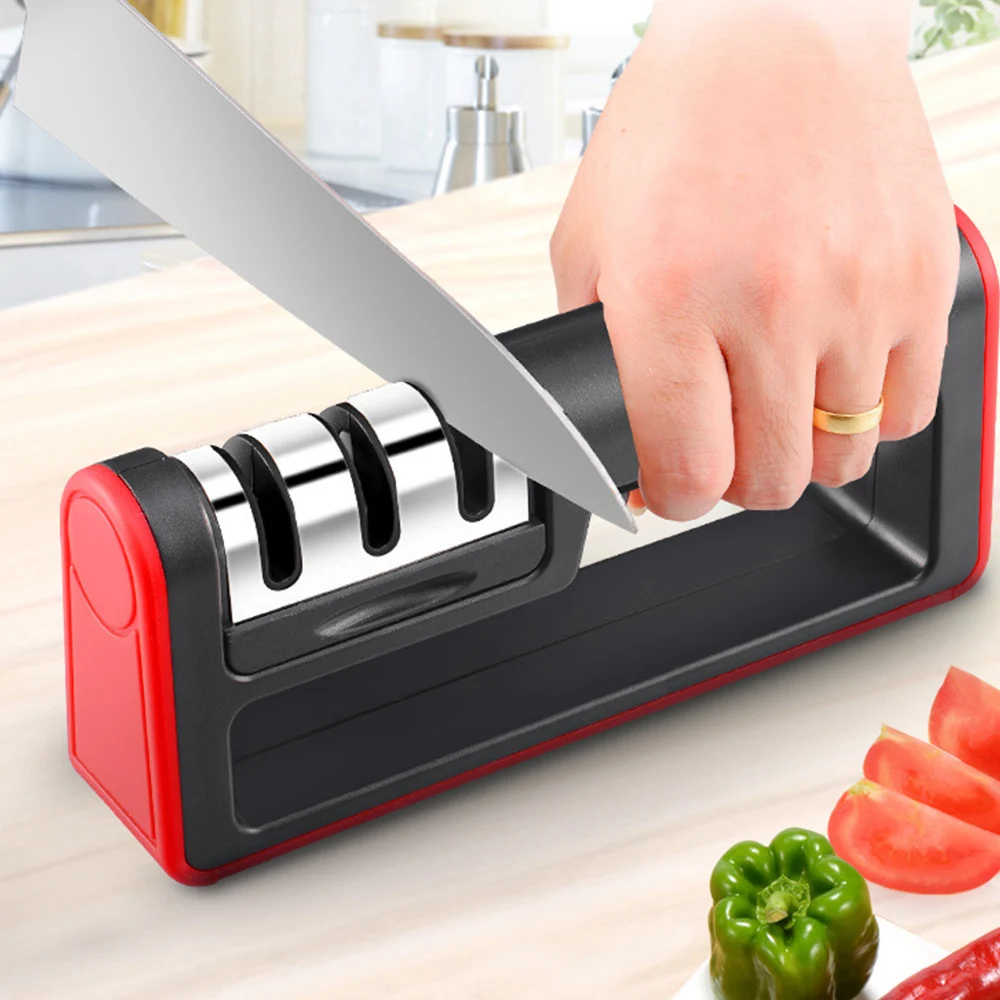 Точилка для ножей, 3 этапа, Профессиональная кухонная заточка, точильный камень, точильный камень, вольфрам, Алмазный керамический точильный инструмент