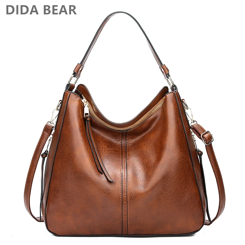 Didabear Hobo Tasche Leder Frauen Handtaschen weibliche Freizeit Umhängetaschen Mode Geldbörsen Vintage Bolasas große Kapazität Einkaufstasche