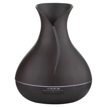 

450ml USB Humidifier Aroma Essential Oil Diffuser Ultrasonic Air Humidifier with Wood Grain Electric LED Light Aroma Diffuser