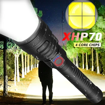 

Most Powerful LED Flashlight USB Rechargeable Torch XHP50 XHP70 Hand Lamp 18650 26650 Battery Flash Light