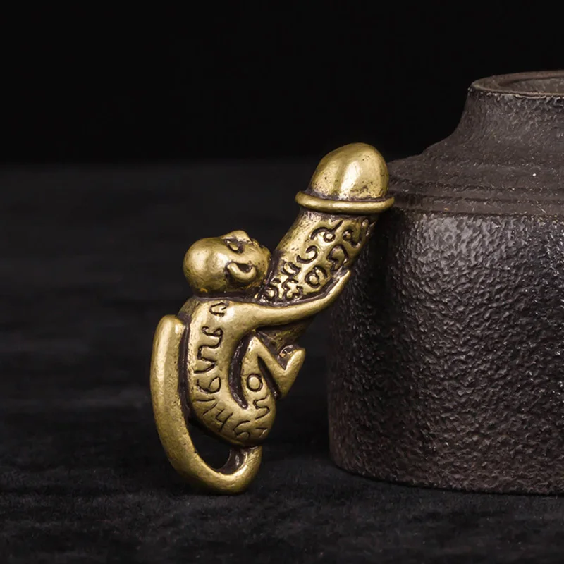 brass monkey penis keychain pendant (10)