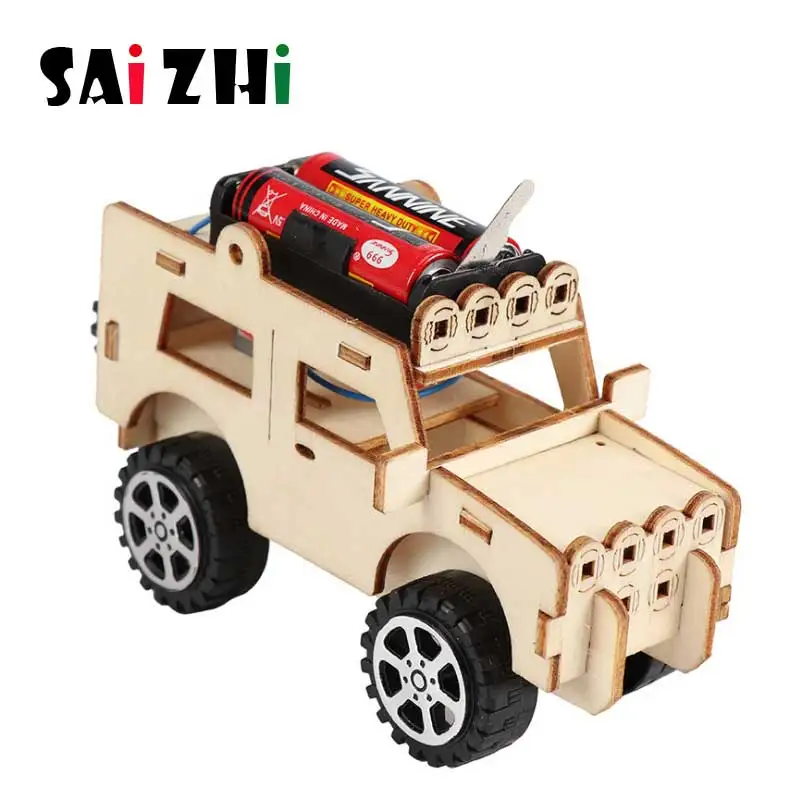 Saizhibaba DIY Kids Puzzle Toys Wooden Technology assembly series School Electric STEM Science Experiment Kits