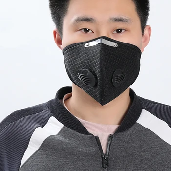 

Sports Mask Wind-proof Dust-proof Smog-proof Mask with Breathing Valve 5-ply Filter Running Motorcycle Cycling Mask