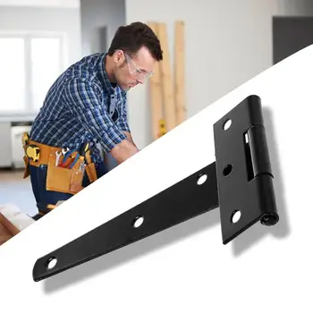 

Black Iron Tee Hinge T Shaped Hinge Cabinet Shed Door Door Accessory inch Hardware Garden For 6 Wooden Gate C0L4